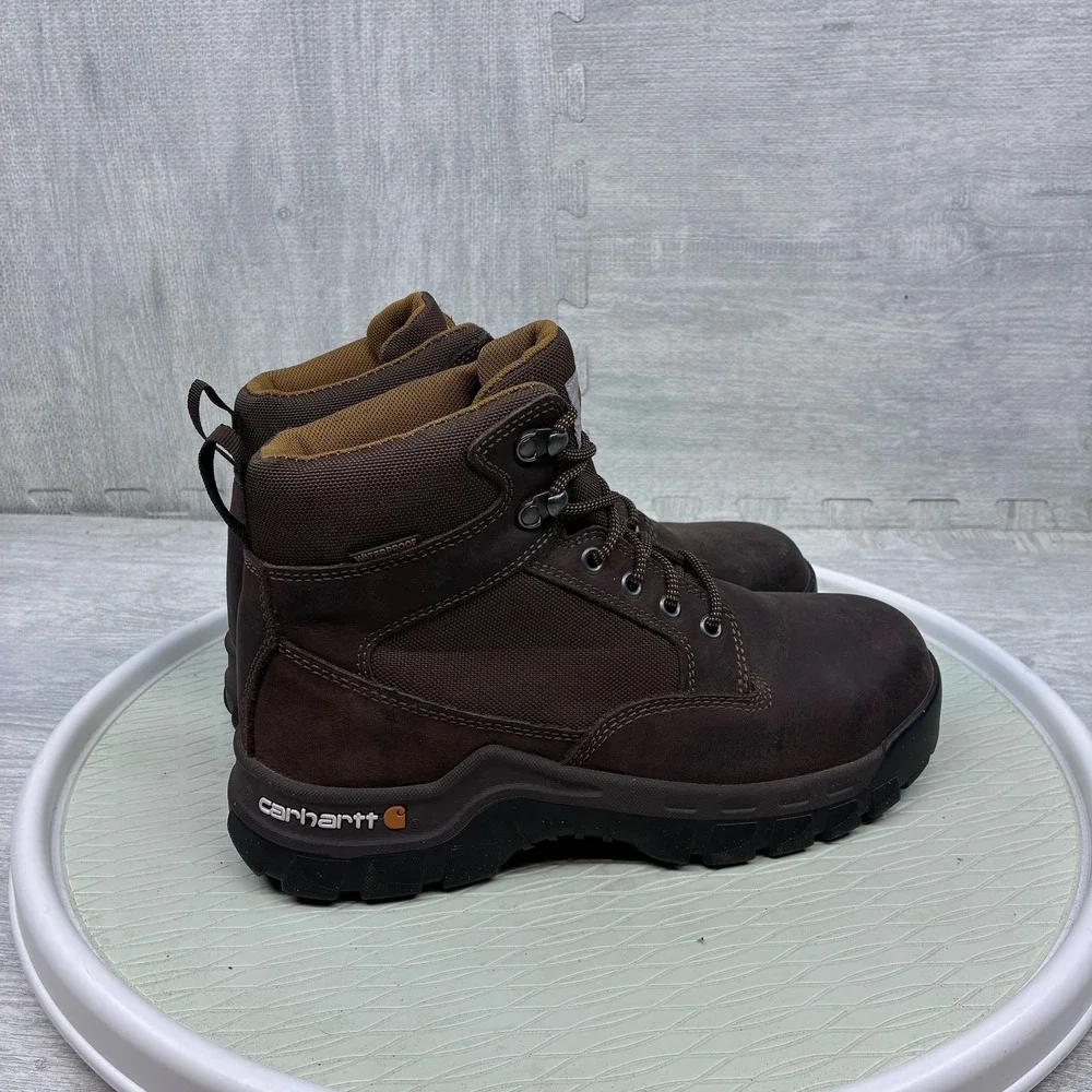 Carhartt Rugged Flex Work Boots Mens 8 Brown Leather Composite Toe FF6213-M